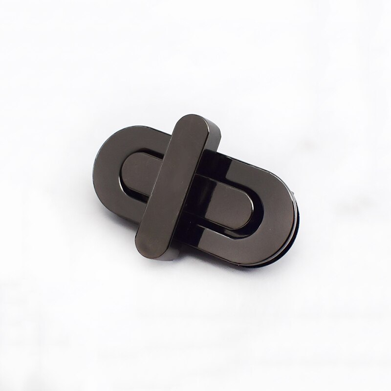 2/4pcs Meetee 42*18/34*16mm Bag Turn Twist Lock Buckles Metal Purse Handbag Decor Mortise Closure Clasp DIY Hardware Accessories: 42x18mm-2Pcs / GunBlack