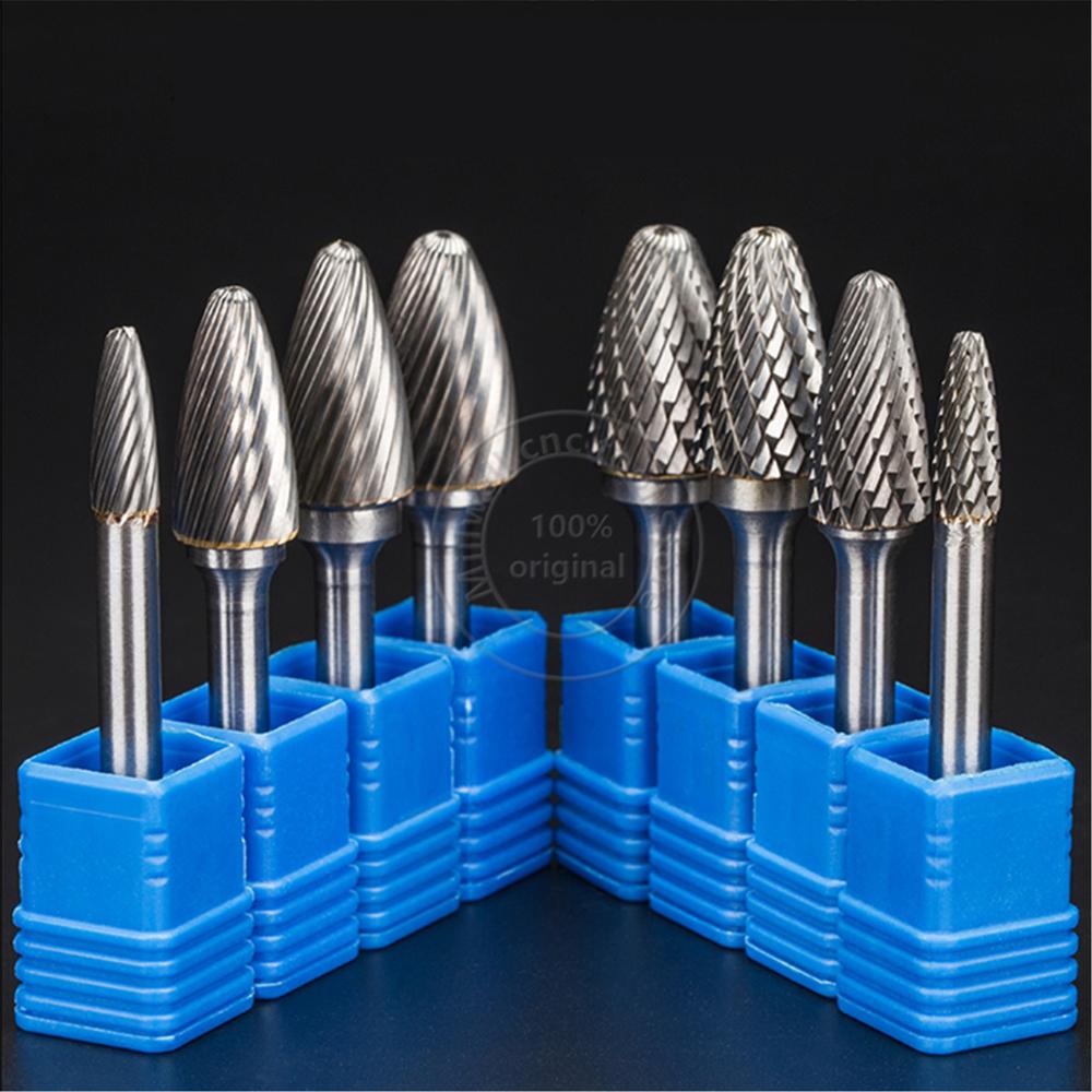 1pcs-free Vhm Tungsten Staal Frees, 6Mm Schacht F Type Metalen Elektrische Slijpen Hoofd, polijsten Tool