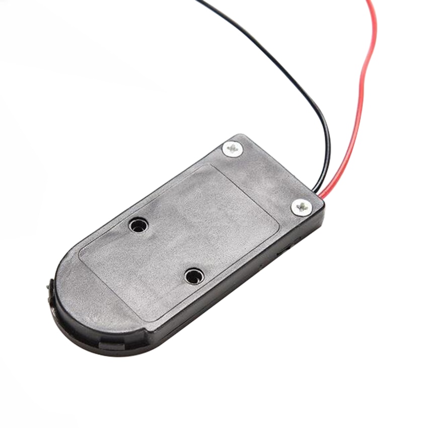 1pc Hold 2x CR2032 Button Coin Cell Battery Holder Case Storage Black Box 6V Wire Lead ON/OFF Switch