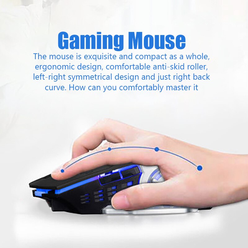 Ergonomic Gaming Mouse LED 4000 DPI Adjusted USB Computer Mouse Gamer RGB Mice Silent Mause With Backlight Cable For PC Laptop