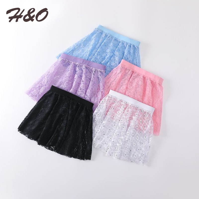 Girls Ballet Tutu Skirt Dance Chiffon Lace Basic Mini Pull-On Wrap Skirt with Waist Tie for Ballet Latin Dance Practice Clothing