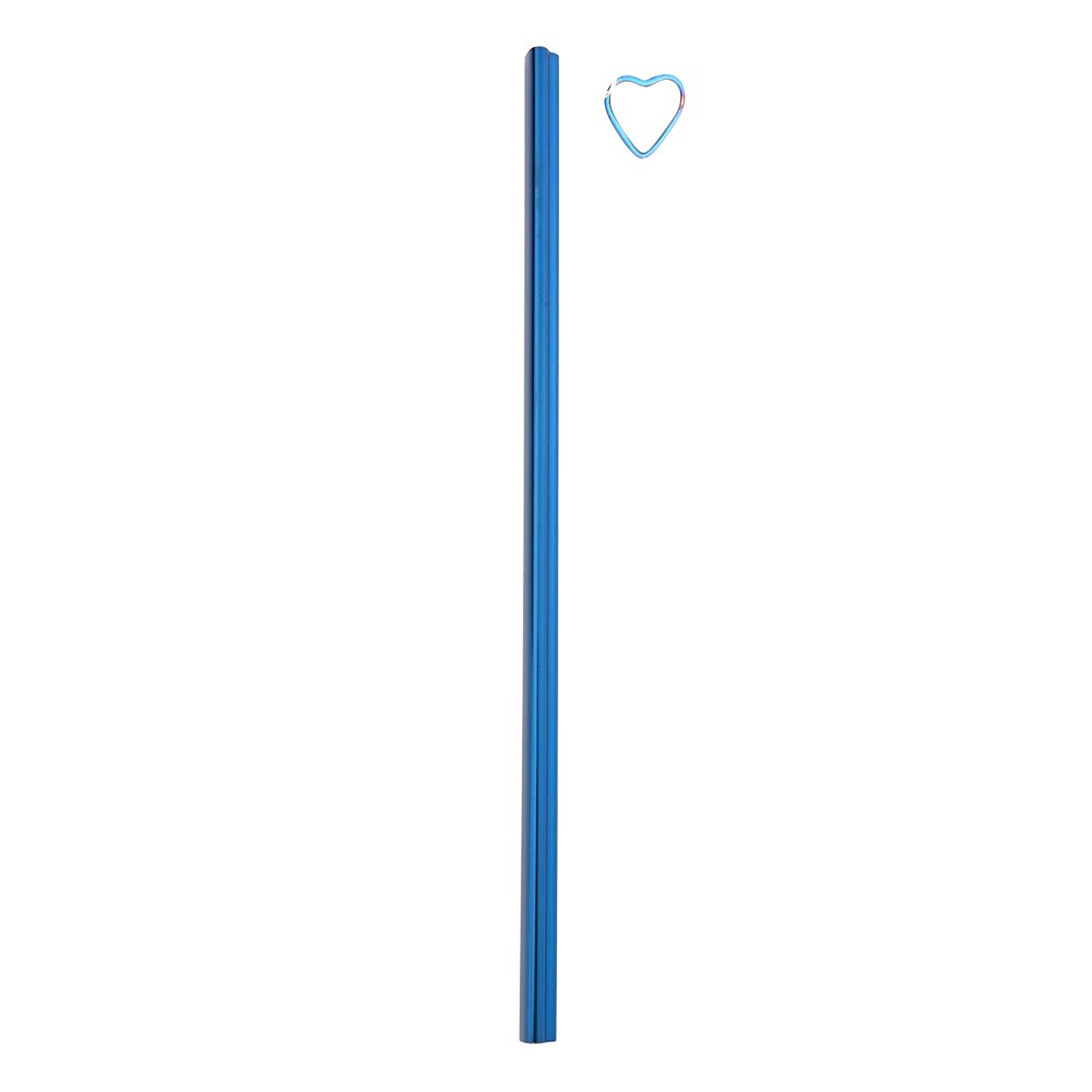 1Pc 304 Stainless Steel Drinking Straw Colorful Heart-shaped Straw Reusable Metal Straw Set Bar Pearl Milkshake Bubble Tea Straw: Blue
