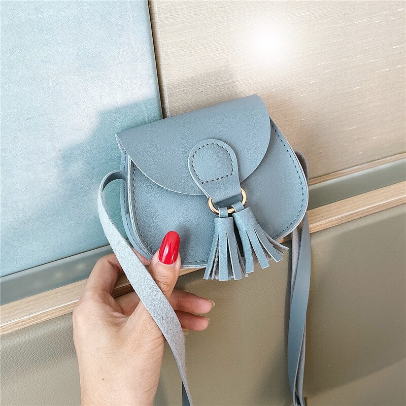 Vrouwen Handtassen Effen Kleur Zachte Ondergrond Eenvoudige Kwastje Magnetische Gesp Enkele Schouder Messenger Kleine Tas Vrouwelijke Tas: light blue