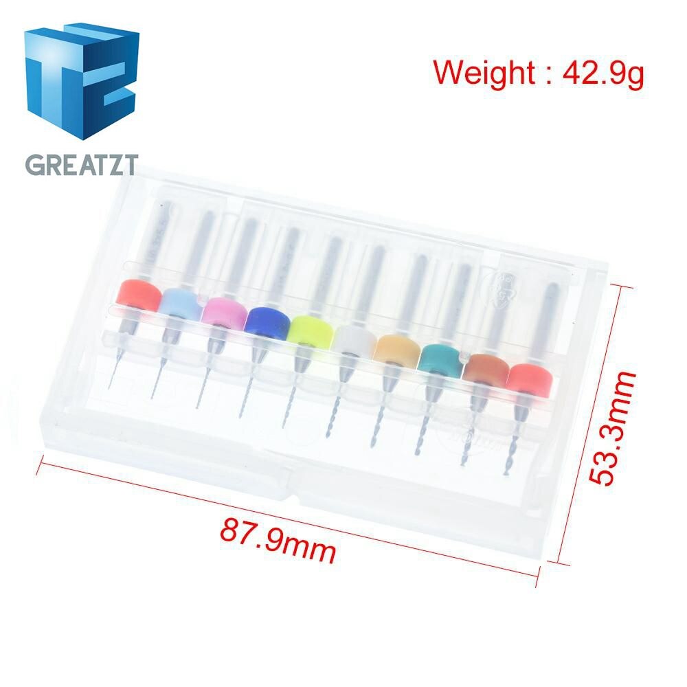 QUARKZMAN 10 stuks 0,6 mm PCB-boren wolfraamcarbide voor boren en bewerkingsonderdelen