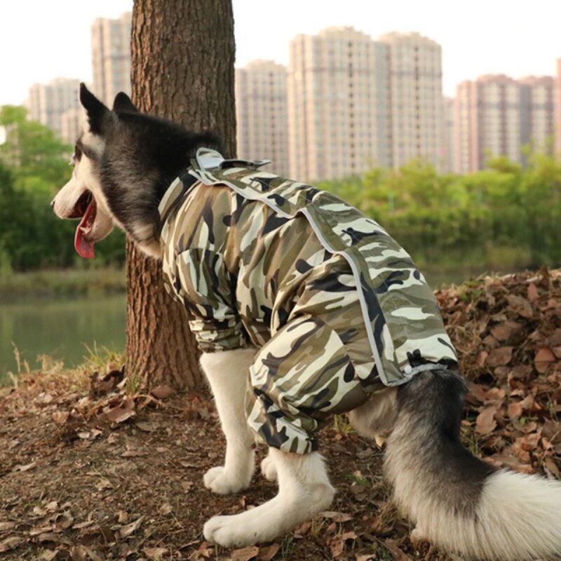 Chubasquero para perros grandes, ropa impermeable para perros Samoyed, Husky Labrador, Golden Retriever, traje para mascotas, Junmpsuit