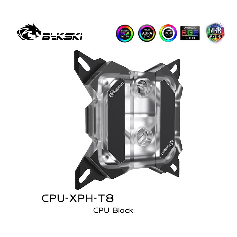 Bykski Intel CPU Water Block For Intel LGA 1366,115X,20XX, CPU Liquid Cooler Support 12V RGB/5V A-RGB/SYNC,CPU-XPH-T8
