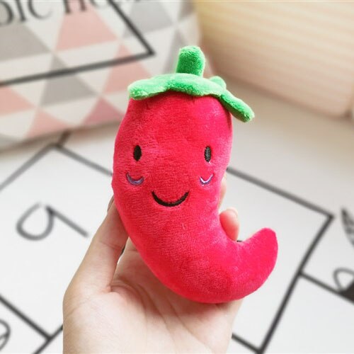 PT016 Cartoon Chew Play Pet Squeaky Puppy Chew Squeaker Quack Sound Doll Toy Simulation Donut Pet Supplies Dog Toys: PT014-red