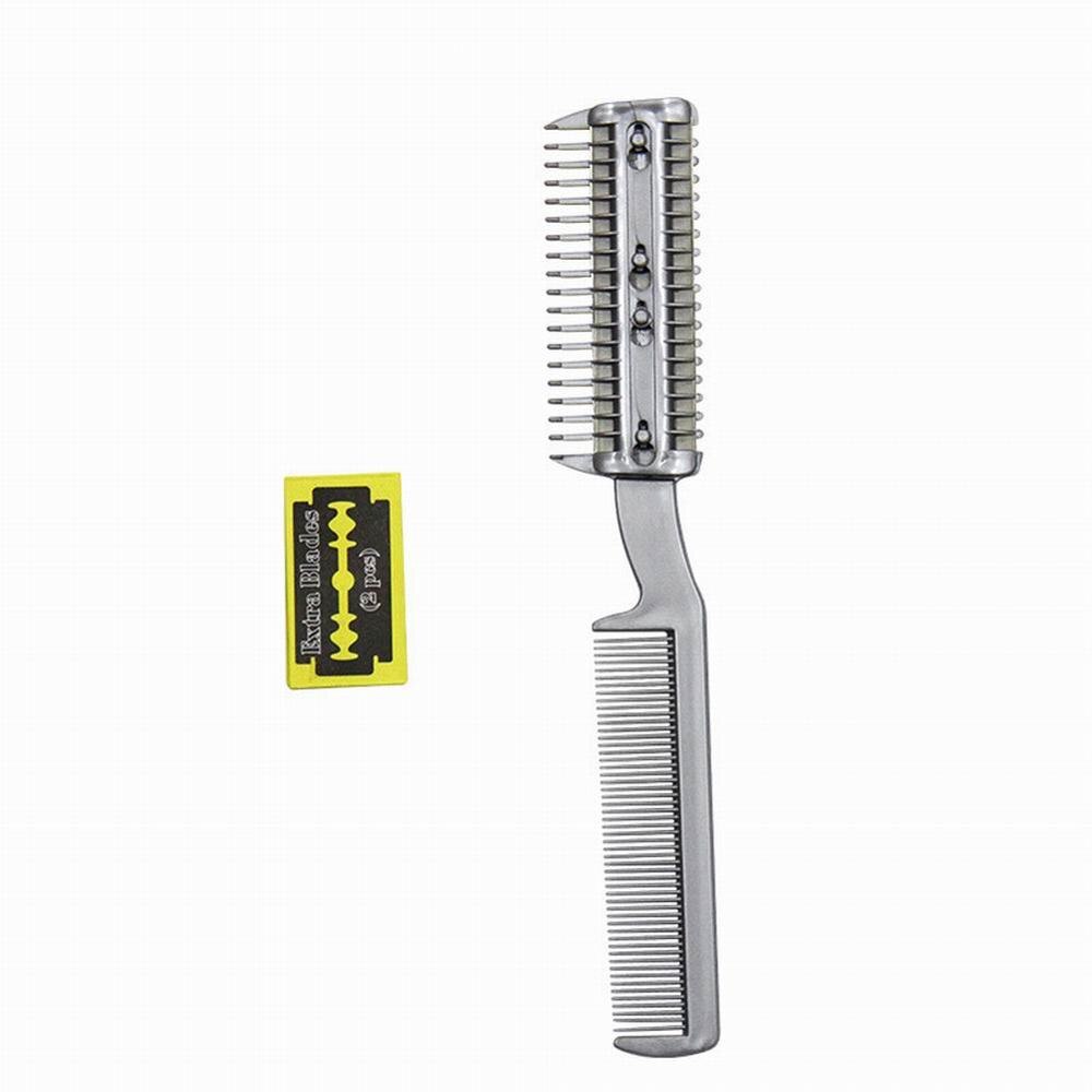 Manual Hair Razor with Comb for Pet Dual-end Hair Trimmer Styler Hair Cutting Comb for Dogs Cats, with 2 Blades