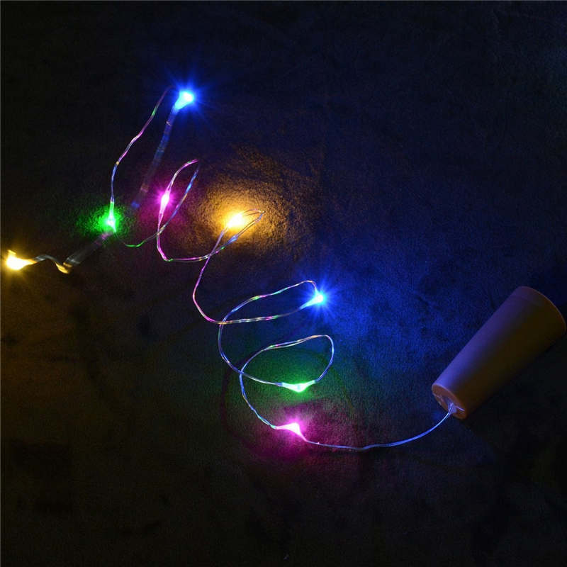 Warm Solar Wijn Fles Kurk Vormige String Licht 8 Led Fairy String Base Lamp Licht Slingers Bal Wit Outdoor Bruiloft 19feb15