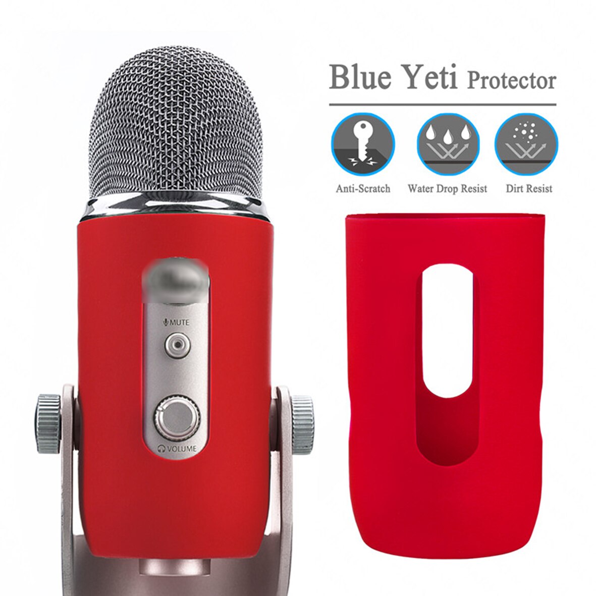 Silicagel protector biedt voor Blauw Yeti microfoon cover Zachte siliconen cover bescherm voor Blauw Yeti pro mic voorruit deel: Rood