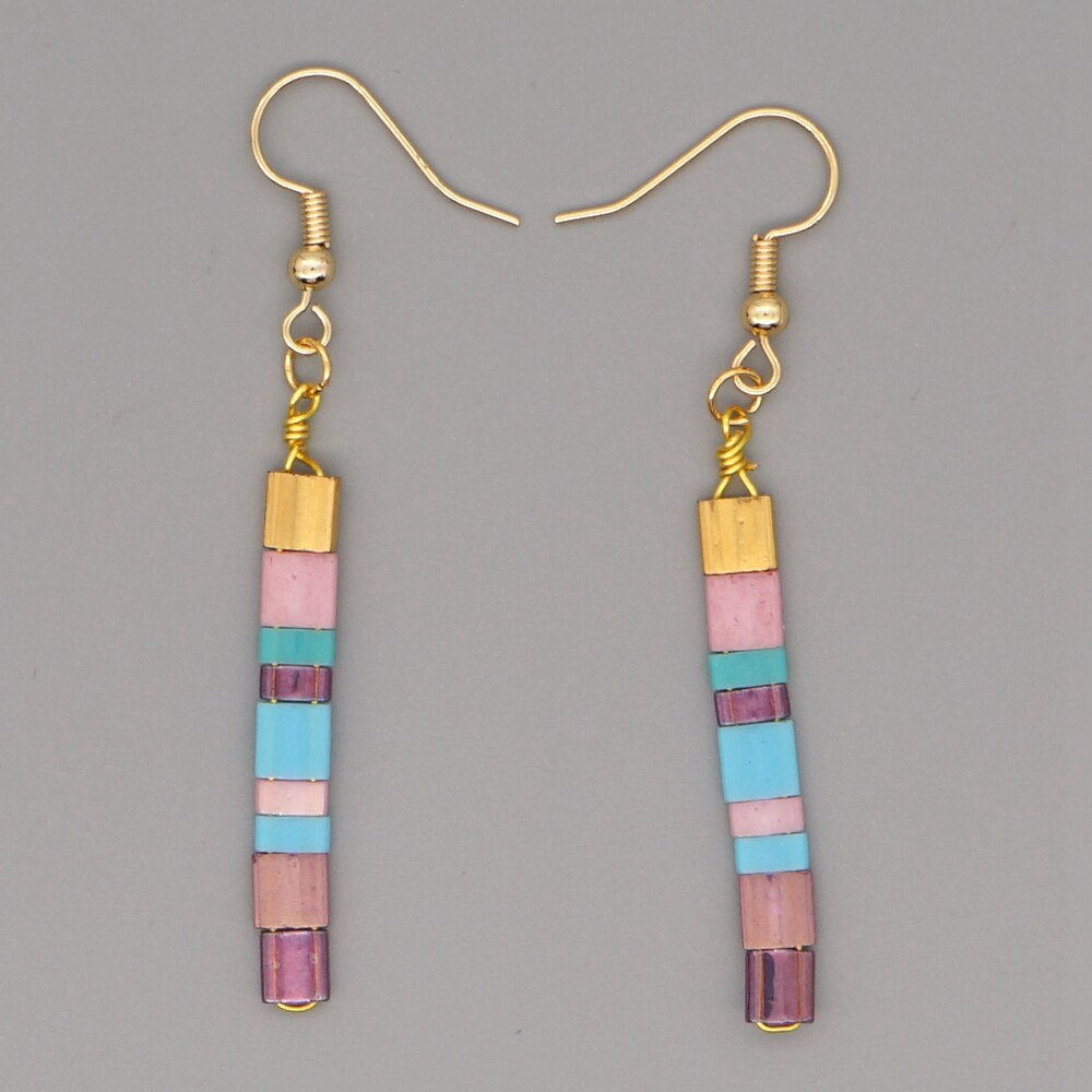 Go2boho Boho kolczyki dla kobiet Rainbow Tila kolczyki z koralików biżuteria Miyuki kolczyki z koralików biżuteria czeski Pendientes prezent: TLE200010I