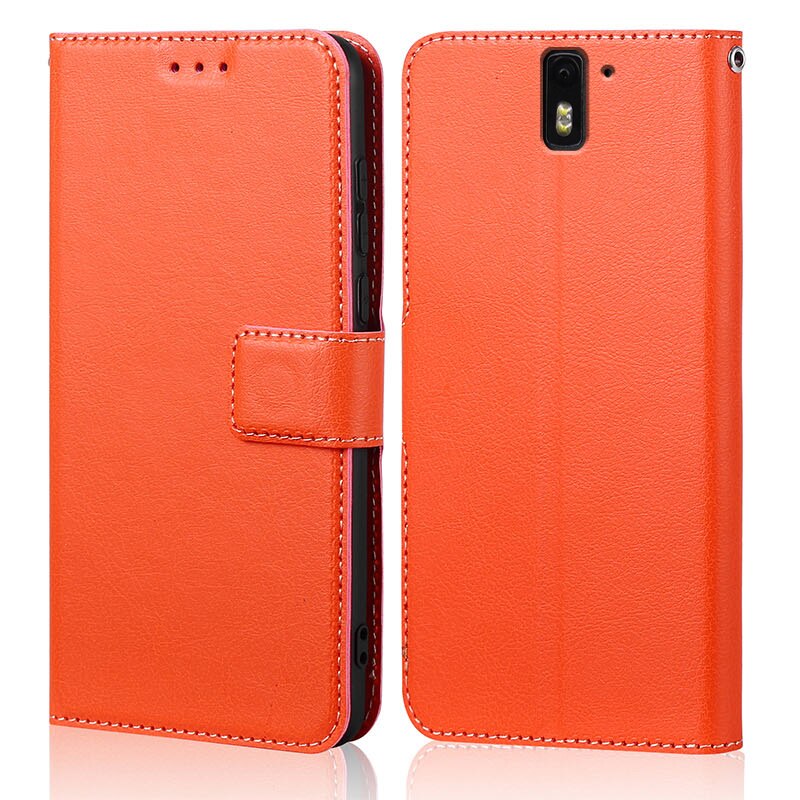 Silicone Magnetische Voor Een Plus Een A0001 Telefoon Case Cover Retro Flip Leather Case Voor Oneplus Een Plus Lederen Stand case: Orange