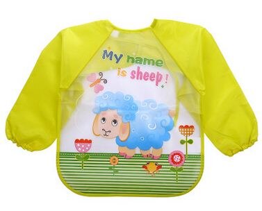 Leuke Cartoon Slabbers Lange Mouw Art Schort Dier Kiel Kinderen Bib Burp Kleding Zachte Voeden Eet Peuter Waterdichte Baberos: 13sheep