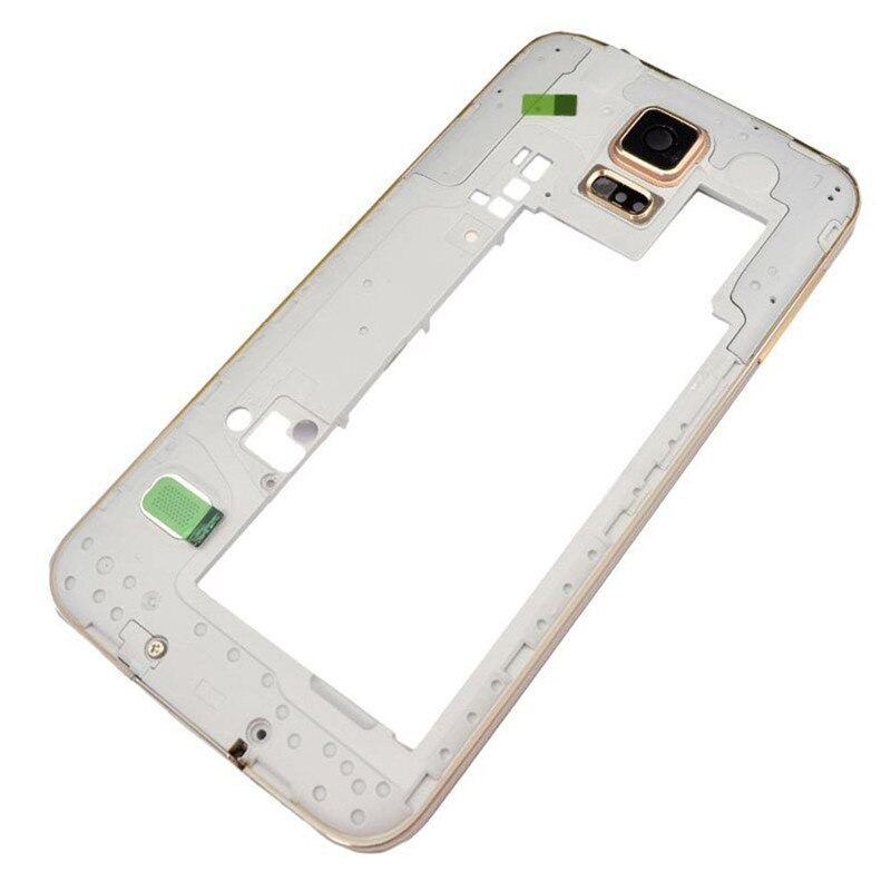 Cadre arrière d'origine cadre de châssis plaque lunette boîtier arrière pour Samsung Galaxy S5 i9600 G900F G900M G900H G900p ruban adhésif