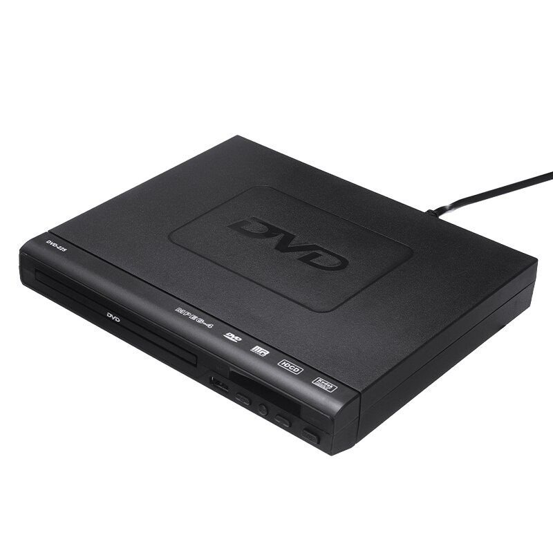 MAYITR 1pc Black VCD CD Music Disc Player Portable Household Mini DVD Players With Remote Control And AV Cables