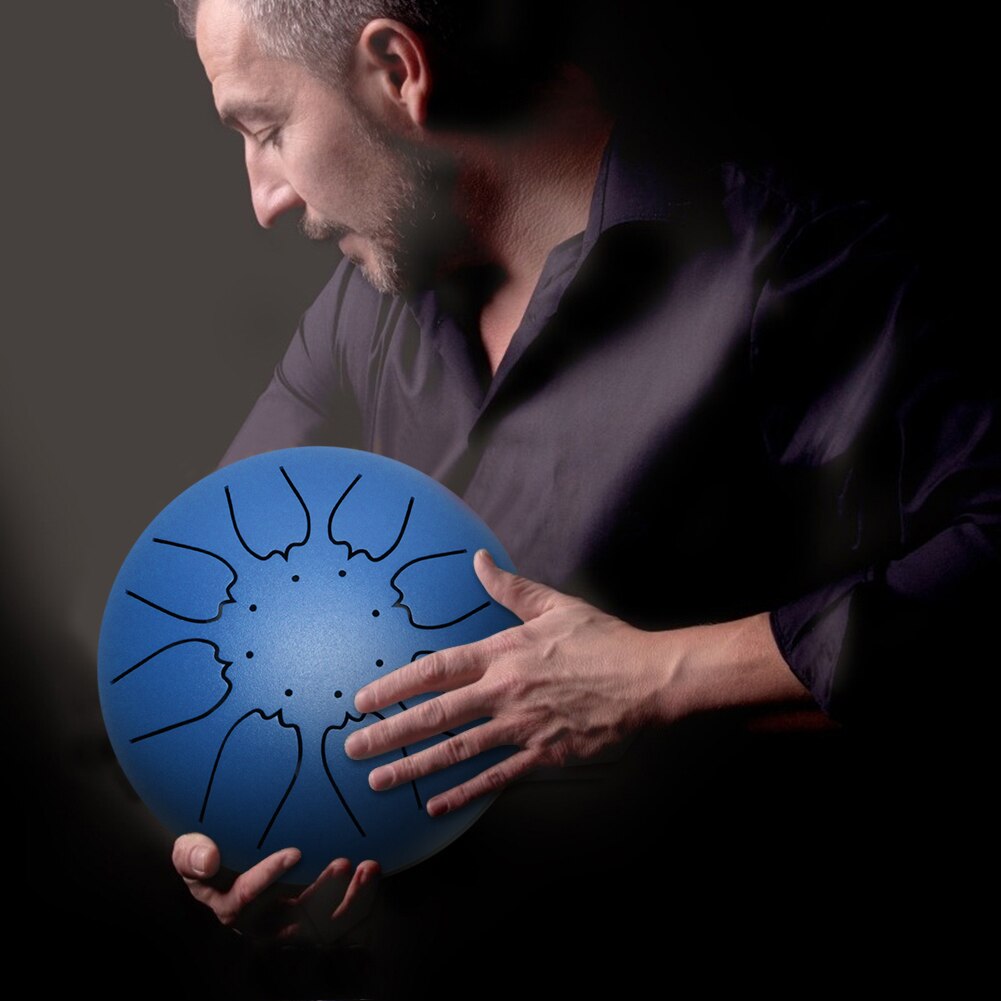 Steel Tongue Drum 6 inch 8 Tune Hand Pan Drum Set Tank Hank Drum with Drumstick Pad Carrying Bag Percussion Instrument