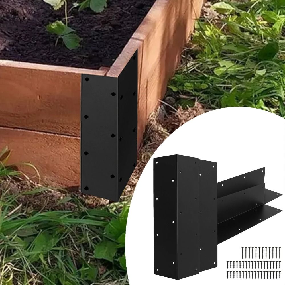 Metall Garten bett Eck halterung mit Schrauben rostfreie Garten bett Eck halterung Stecker 90 Grad Kanten befestigungs halterung