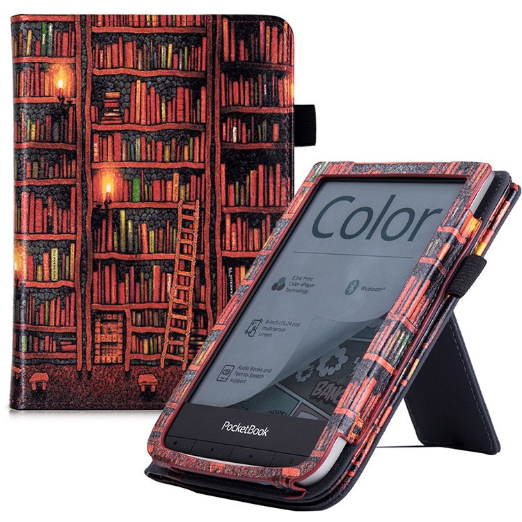 PocketBook – livre de poche tactile HD 3/5/Basic Lux 2/PocketBook Basic 4/Pocketbook, étui de 633 couleurs avec support/repose-main: Library