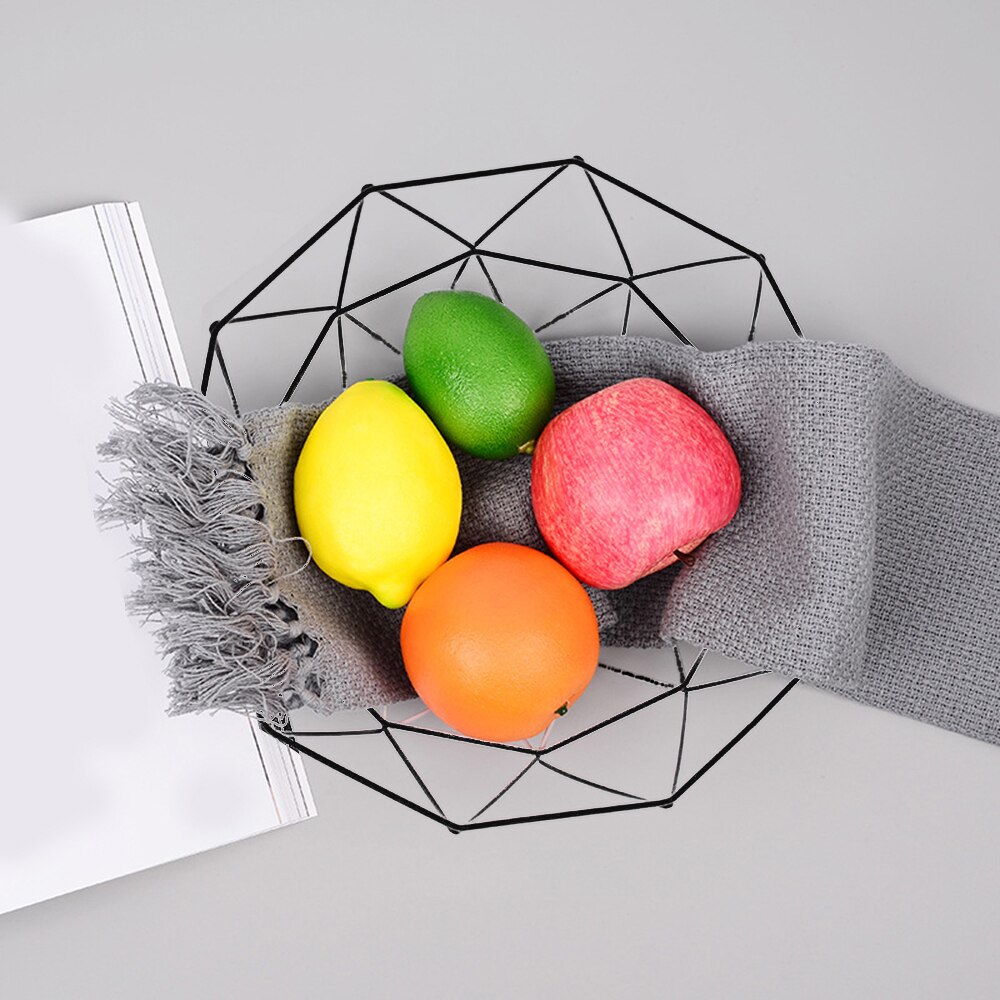 Styl skandynawski geometryczne owoce warzywa kosz z drutu metalowego kuchnia ambona miska pojemnik stół talerze na owoce dekoracji