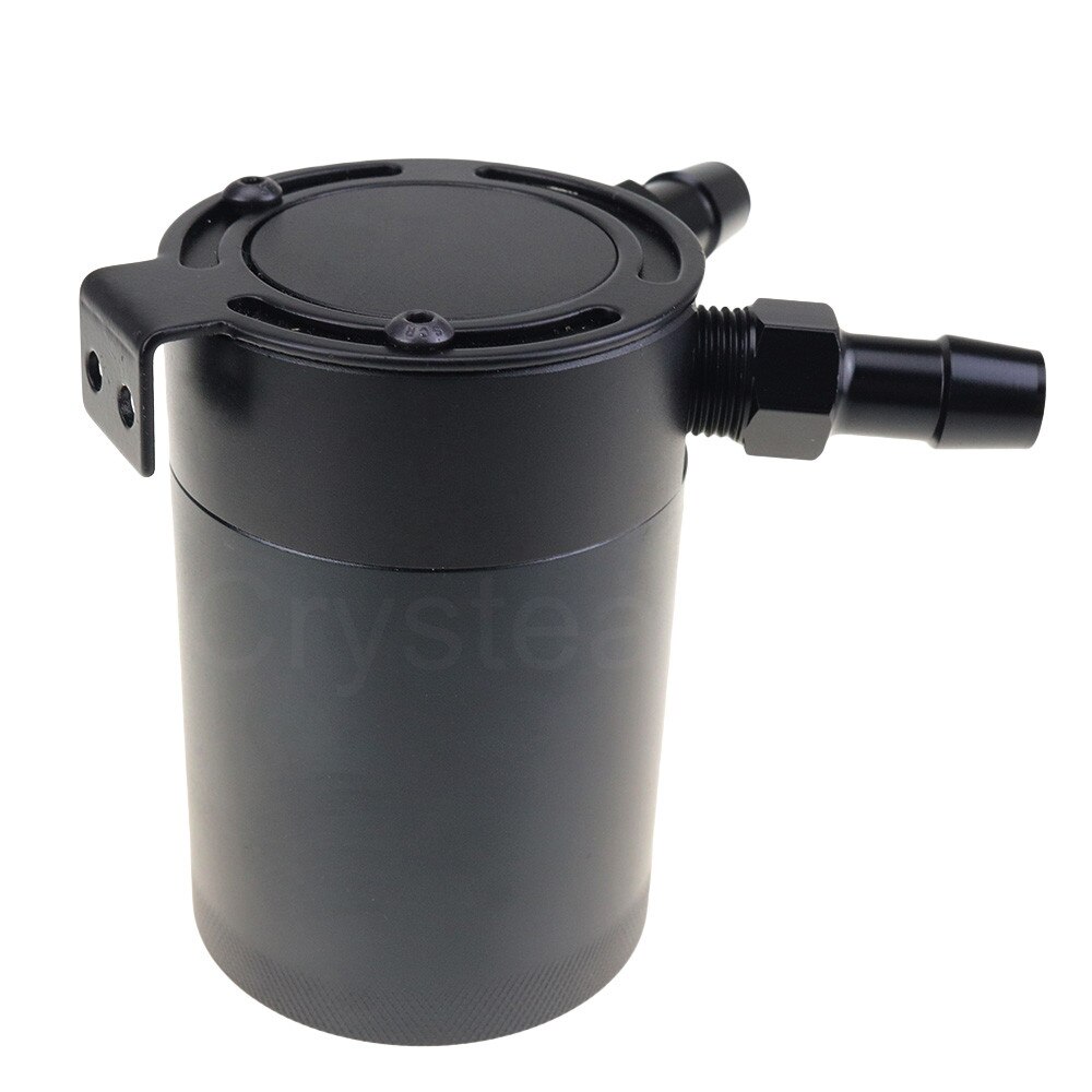 Universal Oil Catch Can Compact Baffled 2-Port Aluminum Reservoir Oil Catch Tank Fuel Tank For Honda Toyota Nissan Mazda Ford