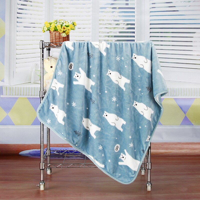 Tecknad korall fleece ull filt barn baby filt luftkonditionering kontor soffa sierran filt sommar 100*72cm