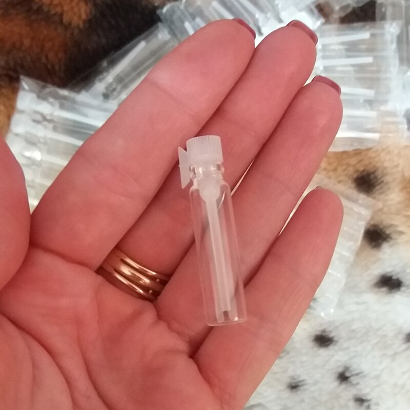 Mini viales de muestra de Perfume de cristal, 5 uds., botella vacía de aceite esencial de 1ml 2ml, botellas de prueba de tubo de prueba de fragancia líquida de laboratorio