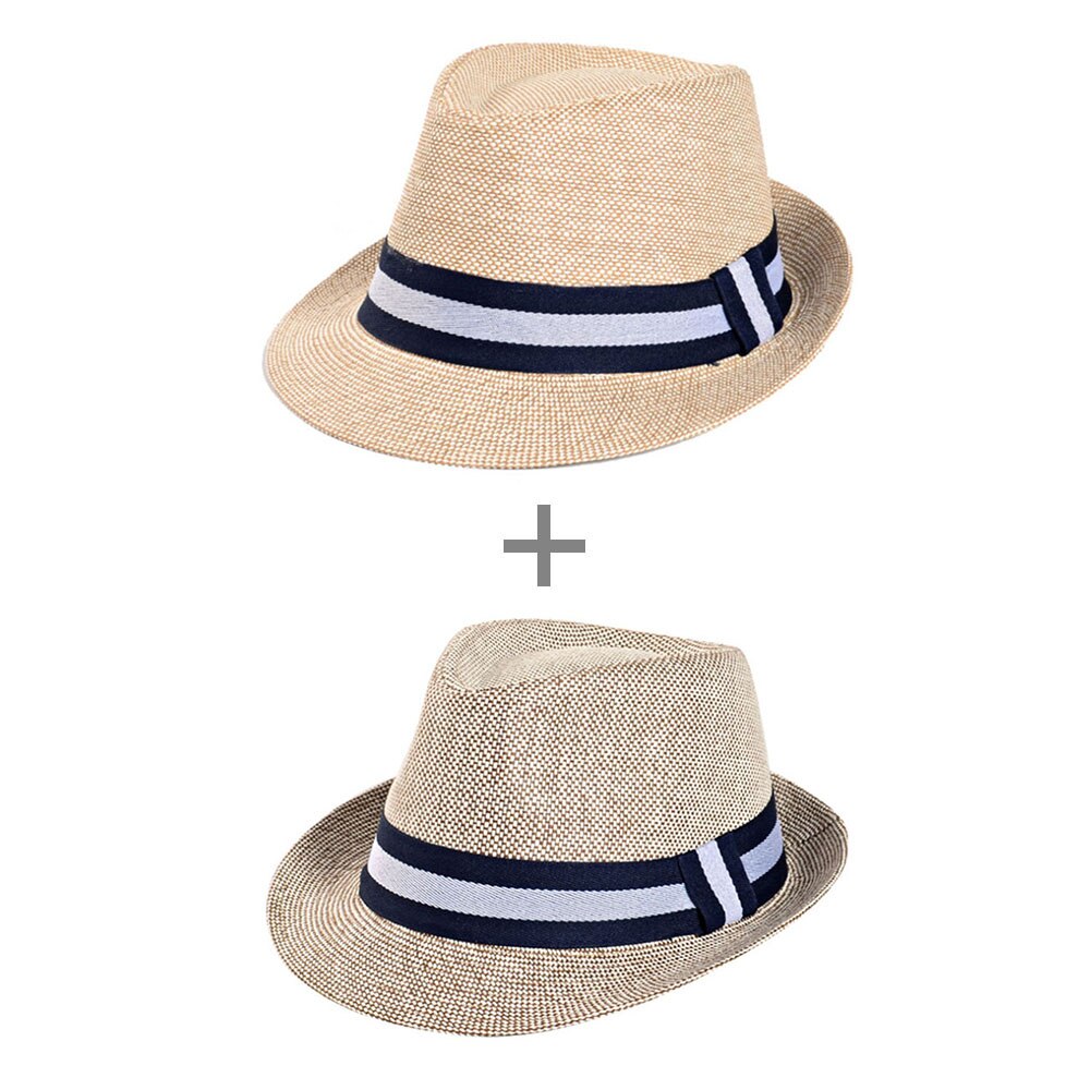 [AETRENDS] europejski mężczyzna klasyczne słomiane kapelusze fedora dla mężczyzn czapka jazzowa rozmiar 58CM Z-5314: Beige i khaki