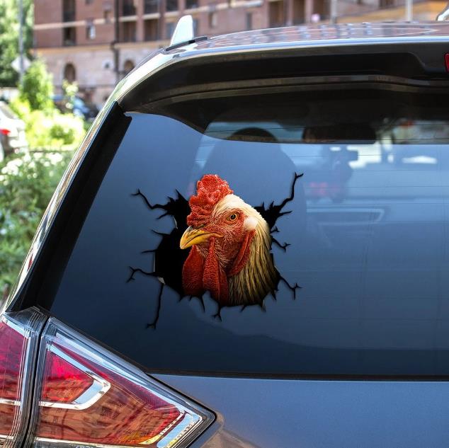 3D CHICKEN CAR STICKER Cartoon Car Styling Wall Home Glass Window Door Laptop Truck Vinyl Decals