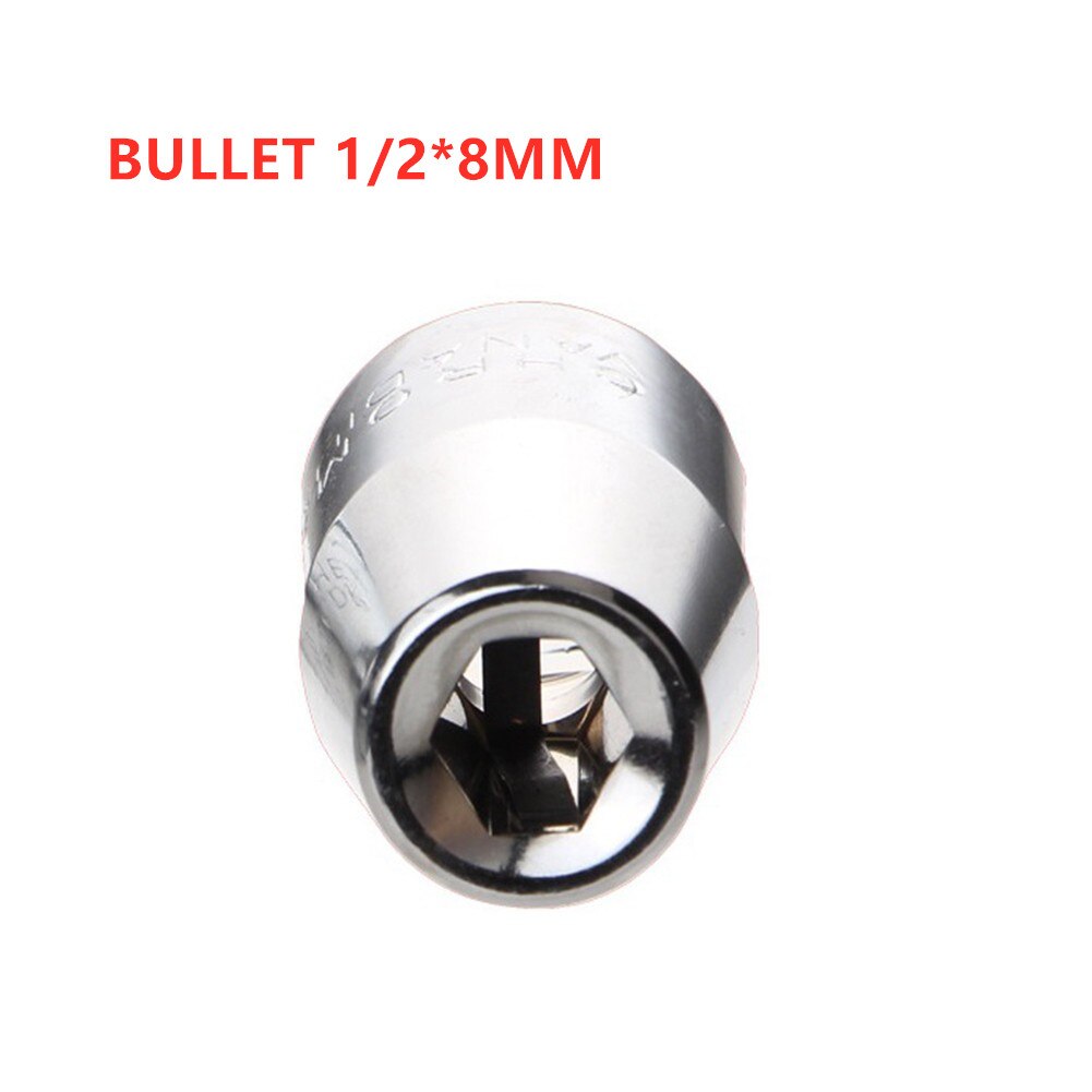 1/4 3/8 1/2 Ratel Socket Adapter Universele Socket Hex Bit Houder Converter Socket Adapter 1/4 Vierkante Gat 1/4 Bit houder: Bullet 1 2 8mm