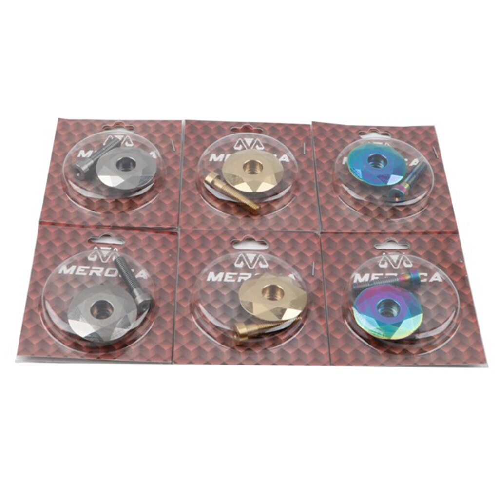 Bicycle Headset Cap Bolt Cover with Lightweight Aluminum 1-1/8" MTB Bike Headset Top Cap