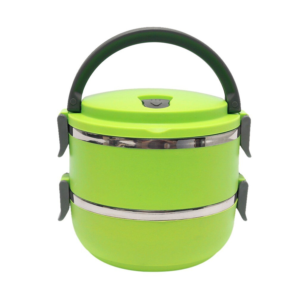 2 Lagen Eenvoudige Europese Stijl 304 Rvs Containers Thermische Lunch Case Geïsoleerde Bento Box Draagbare Voedsel Bergingen: GN