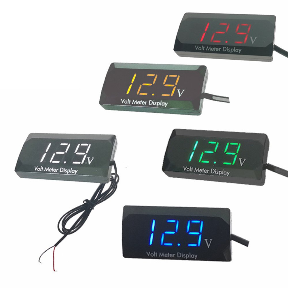 Led display digitalt voltmeter panel volt spændingsmåler tester omvendt forbindelsesbeskyttelse 12v til bil motorcykel dropshiping
