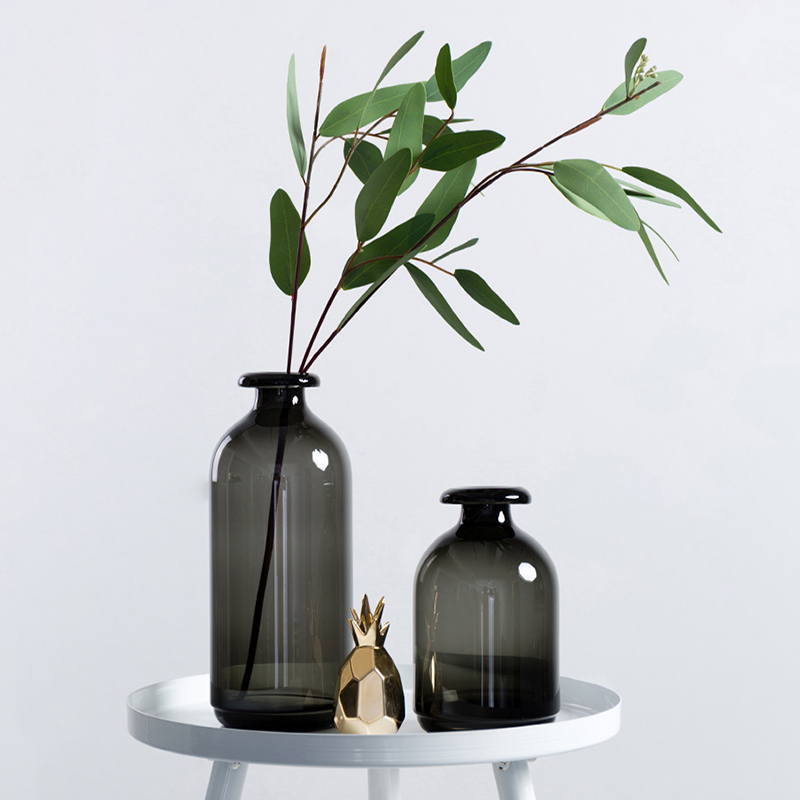 Nordisk glass vase svarte blomstervaser boligdekorasjon tilbehør stue dekor vase dekorasjon husholdning gjennomsiktige vaser