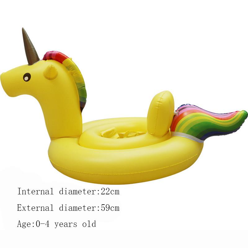 0-4 Years Old Kids Baby Cartoon Animal Shape Inflatable Swimming Ring Flamingo Unicorn Floating Ride-ons Swim Rings for Children: I