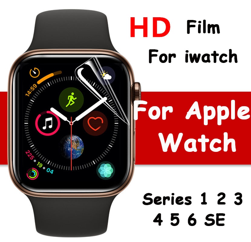 Couvercle de protection pour Apple Watch, 40mm, 44mm, 38mm, 42mm, coque plein écran 3D pour Apple Watch série 6 SE 5 4, PET et PMMA pour iwatch 3 2 1