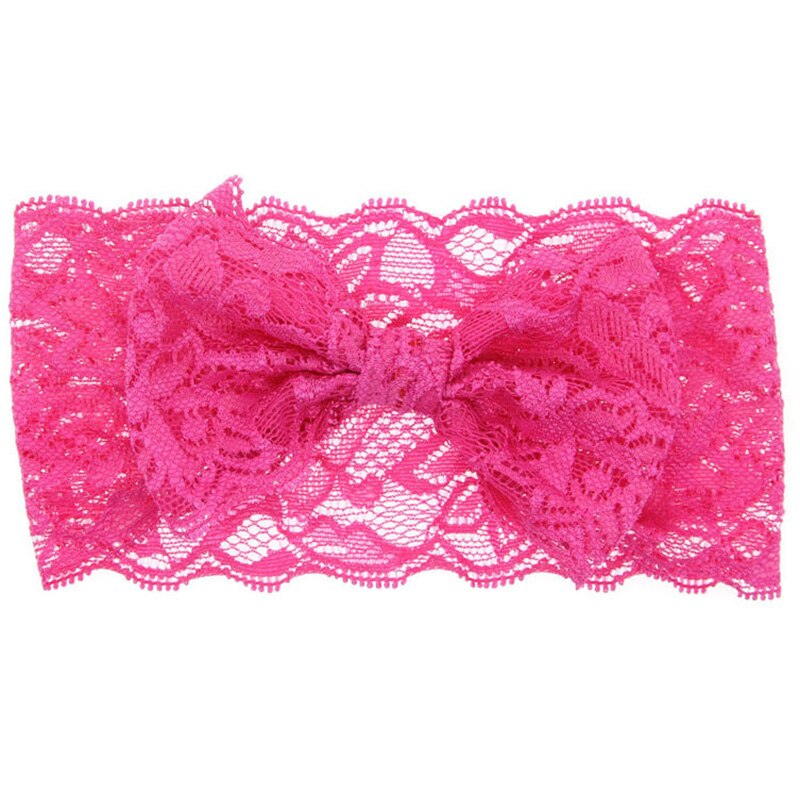 Baby freundlicher Mädchen Stirnband für Kleinkind Art Spitze Bogen Headwear Einfarbig Bands Frühling Sommer Zubehör 0-3 jahre: Rose rot