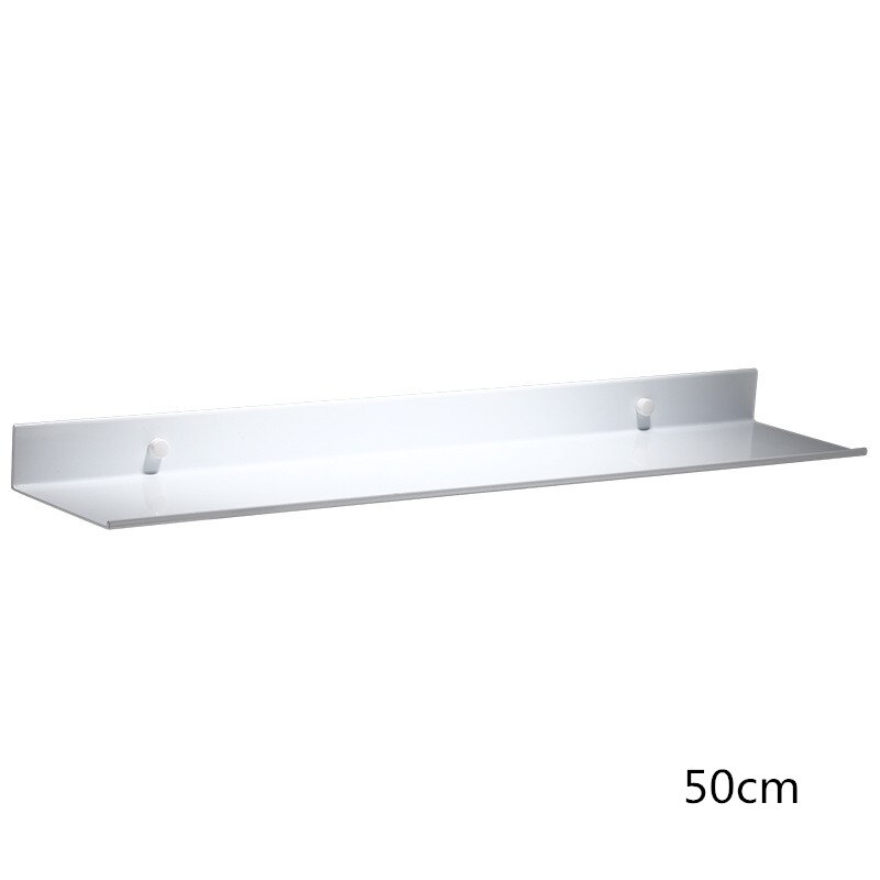 Baderomshyller børstet gullvegg kjøkkenhylle dusj oppbevaringsstativ baderomshylle 30-60cm lengde plass aluminium hvit / svart: Hvit 50cm
