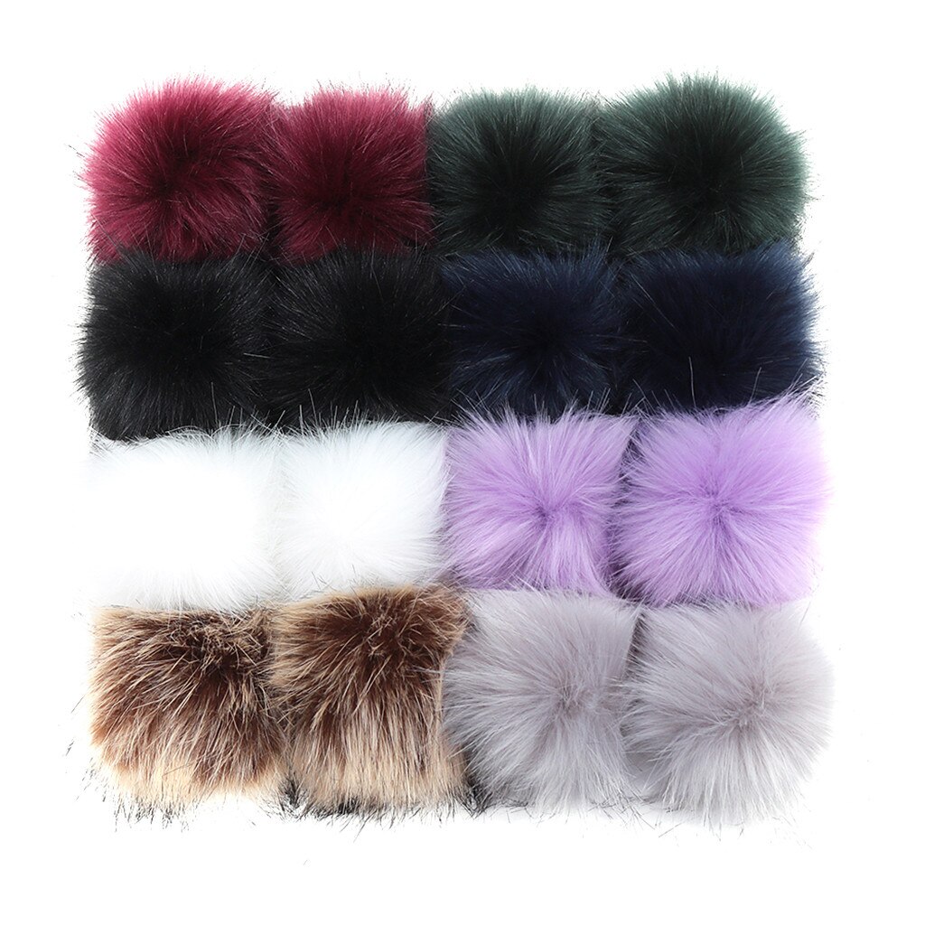 16 Pcs 10Cm Winter Faux Bont Bal Vrouwen Pompom Auto Tas Sleutelhanger Sleutelhanger Elastische Diy Sleutelhanger Konijn Haar lamp Zakken Decor: 13