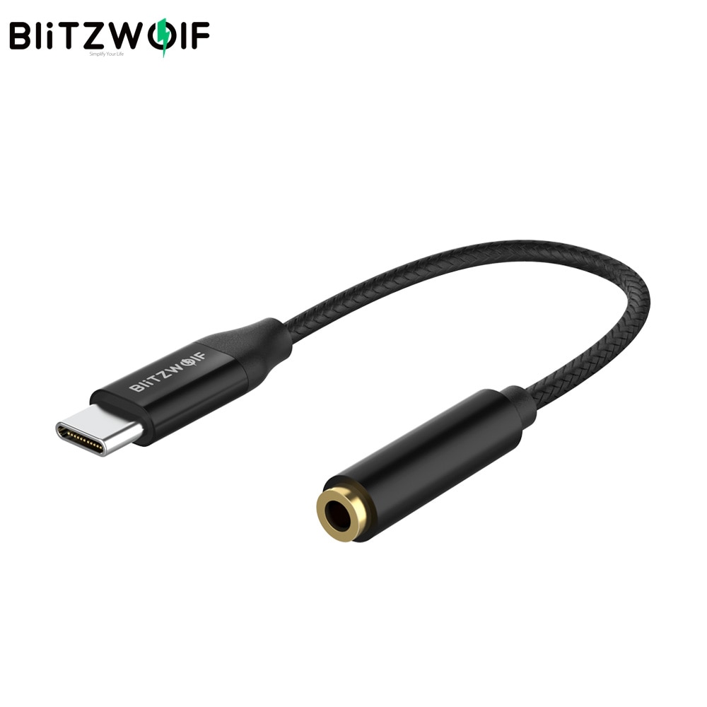 Blitzwolf BW-AA2 Usb C Tot 3.5Mm Audio Headphone Jack Adapter Dongle Voor Samsung Galaxy Note20/20 Ultra 5G Voor Huawei P40 P40 Pro