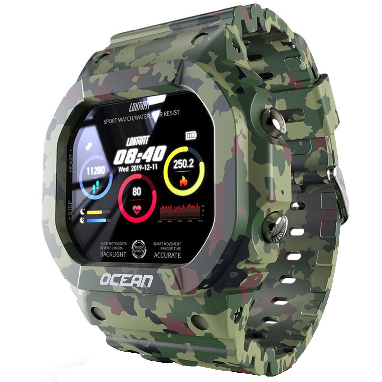 Slimme Horloge Ondersteuning Tf-kaart Sim Sport Bluetooth Horloge Waterdicht En Magnetische Sport Horloge Voor Android Mobiele Telefoon: Green