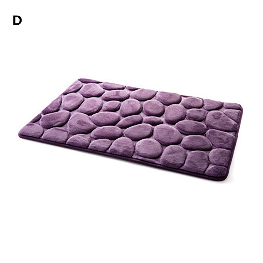 Non-Slip Pebble Flannel Bathroom Carpet Bath Mat Bathroom Rug Foam Pad Shower Kitchen Floor Carpet 40*60cm^25: E