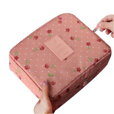 Marka wielofunkcyjny organizer wodoodporna przenośna torba na kosmetyki do makijażu mężczyzna kobiet kosmetyczka niezbędnik podróżny kosmetyczka: Powder Cherry