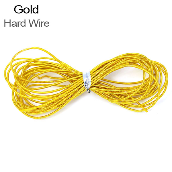 Fransk tråd metalltrådar guldtråd gimp purl guldarbete broderi hand tambur broderi smycken diy rund slät koppartråd: Hård tråd-guld
