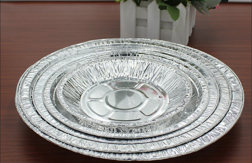 XMT-HOME disposable pizza tray foil plate foil BBQ plates kitchen cooking tools thickening aluminum dish plates 125pcs/lot