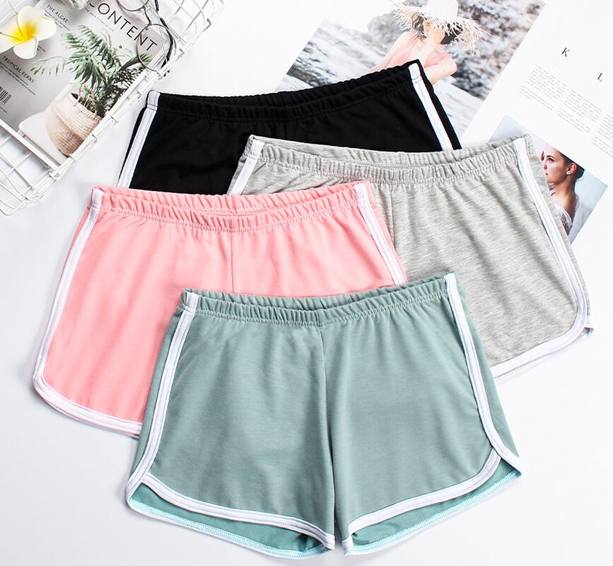 Simple Ladies Beach Shorts Casual Patchwork Fitness Workout Summer Shorts Women's Stretch Tight Slim Beach Shorts