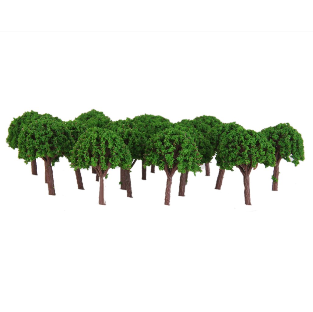 100Pcs Green Trees Model Train Railway Layout Wargame Diorama Landscape Scenery Z Scale 1/500 DIY