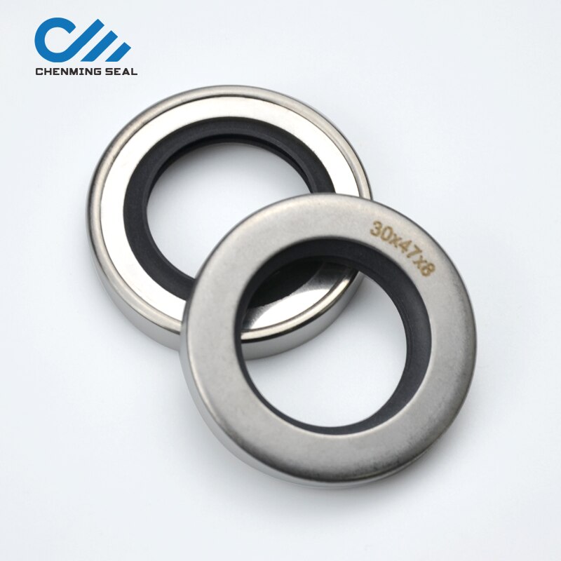 Shaft Seal 30*47*8 mm Clockwise Dual Lips PTFE Stainless Steel Oil Seals Rotary Seals for High Pressure Air Compressor