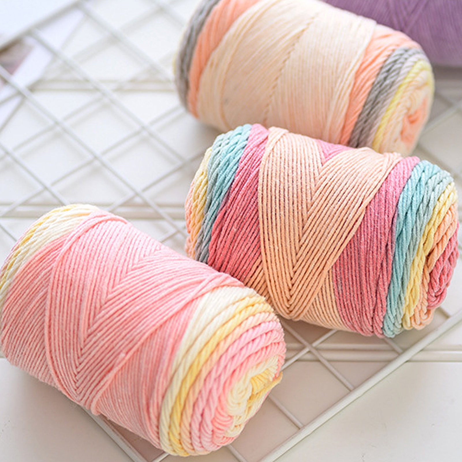 193m/1Roll Colorful Woolen Yarn Cotton Knitting Yarn Crochet Yarn for Knitting Wool Yarn DIY Sweater Scarf Hand Knitting Yarns