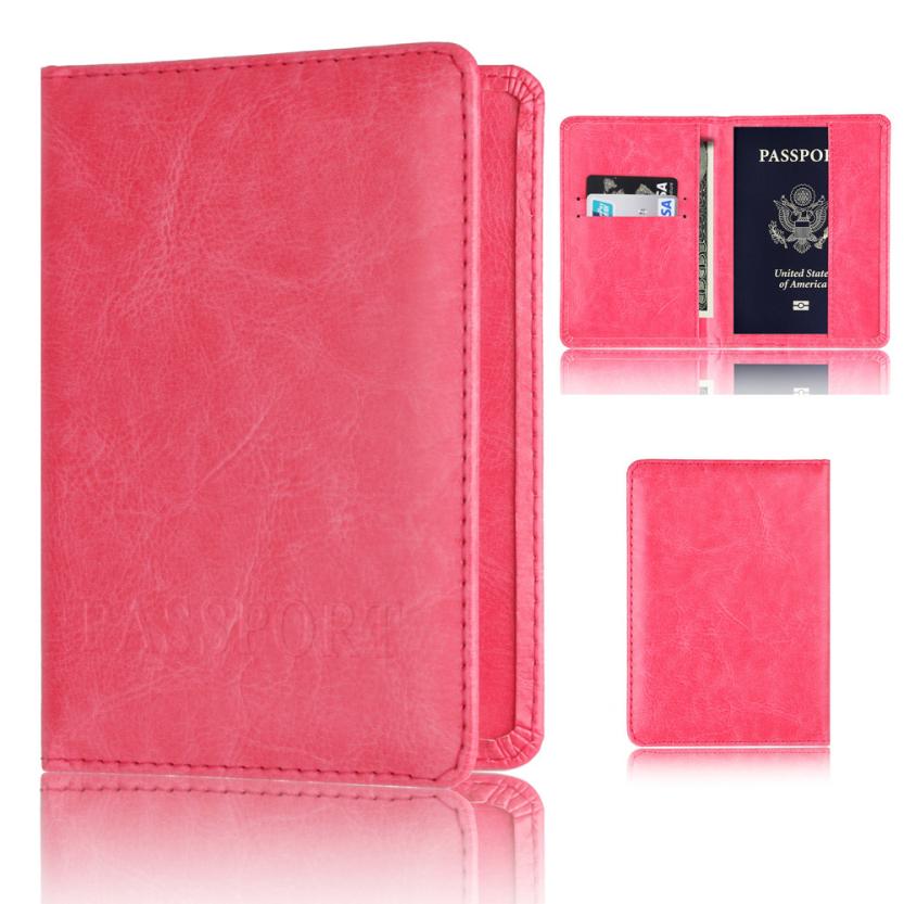 Kaarthouder Portemonnee Multifunctionele Tas Cover Op De Paspoorthouder Protector Wallet Visitekaartje Zachte Paspoort Cover O0518 #30: Hot Pink