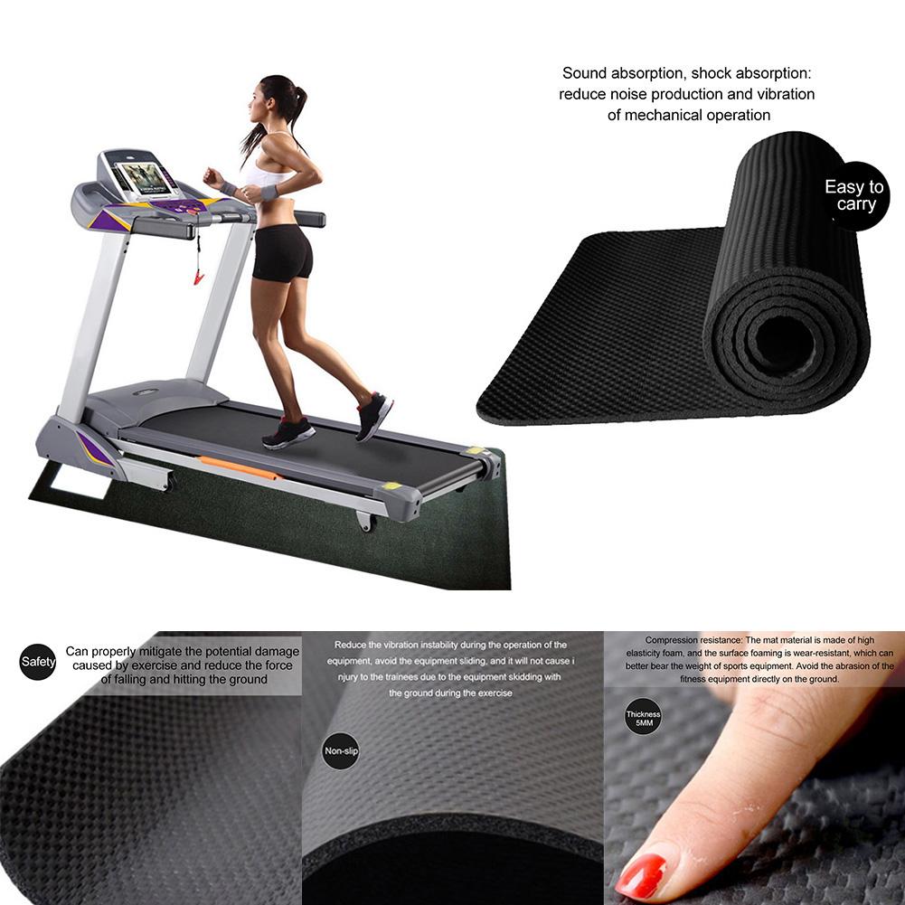 Nbr Oefening Mat Gym Fitness Apparatuur Voor Loopband Fiets Beschermen Vloer Yoga Mat Running Machine Schokbestendig Pad Zwart
